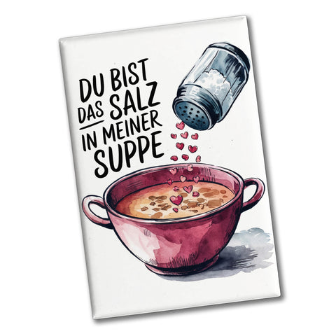 Du bist das Salz Souvenir Souvenir Magnet Salzstreuer und Suppe
