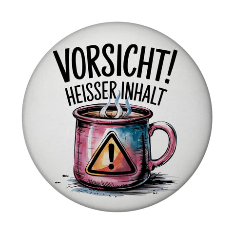 Dampfende Tasse Vorsicht Heißer Inhalt Magnet
