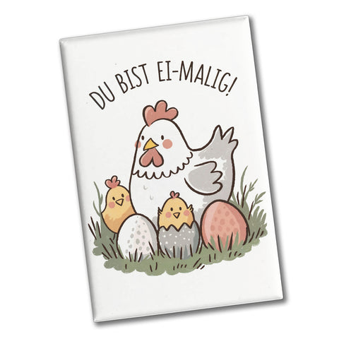 Henne mit Küken Du bist Ei-Malig! Souvenir Souvenir Magnet