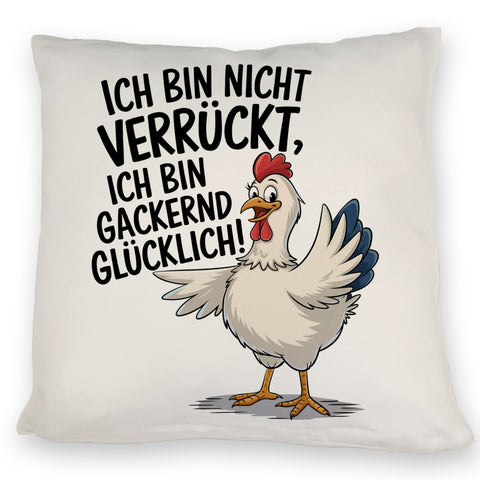 Fröhliches Huhn Gackernd Glücklich Kissen