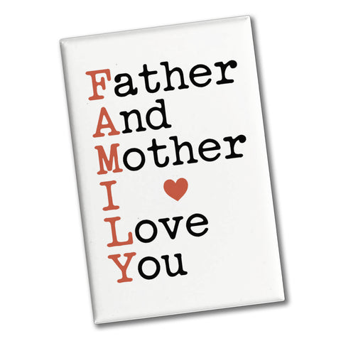 FAMILY Herz Souvenir Souvenir Magnet für Eltern
