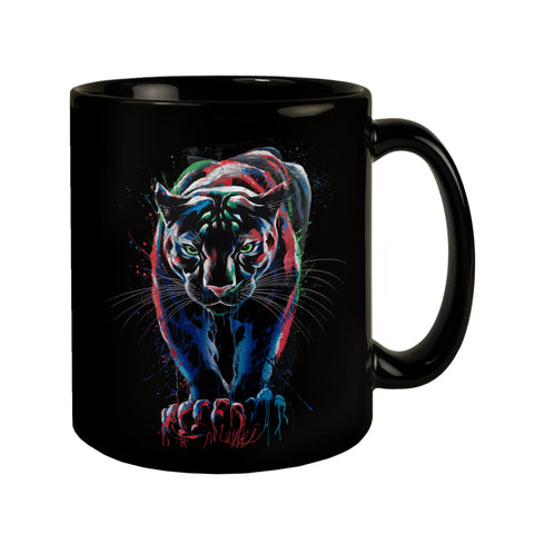 Abstrakter Panther Farbspiel Tasse für Kunstliebhaber