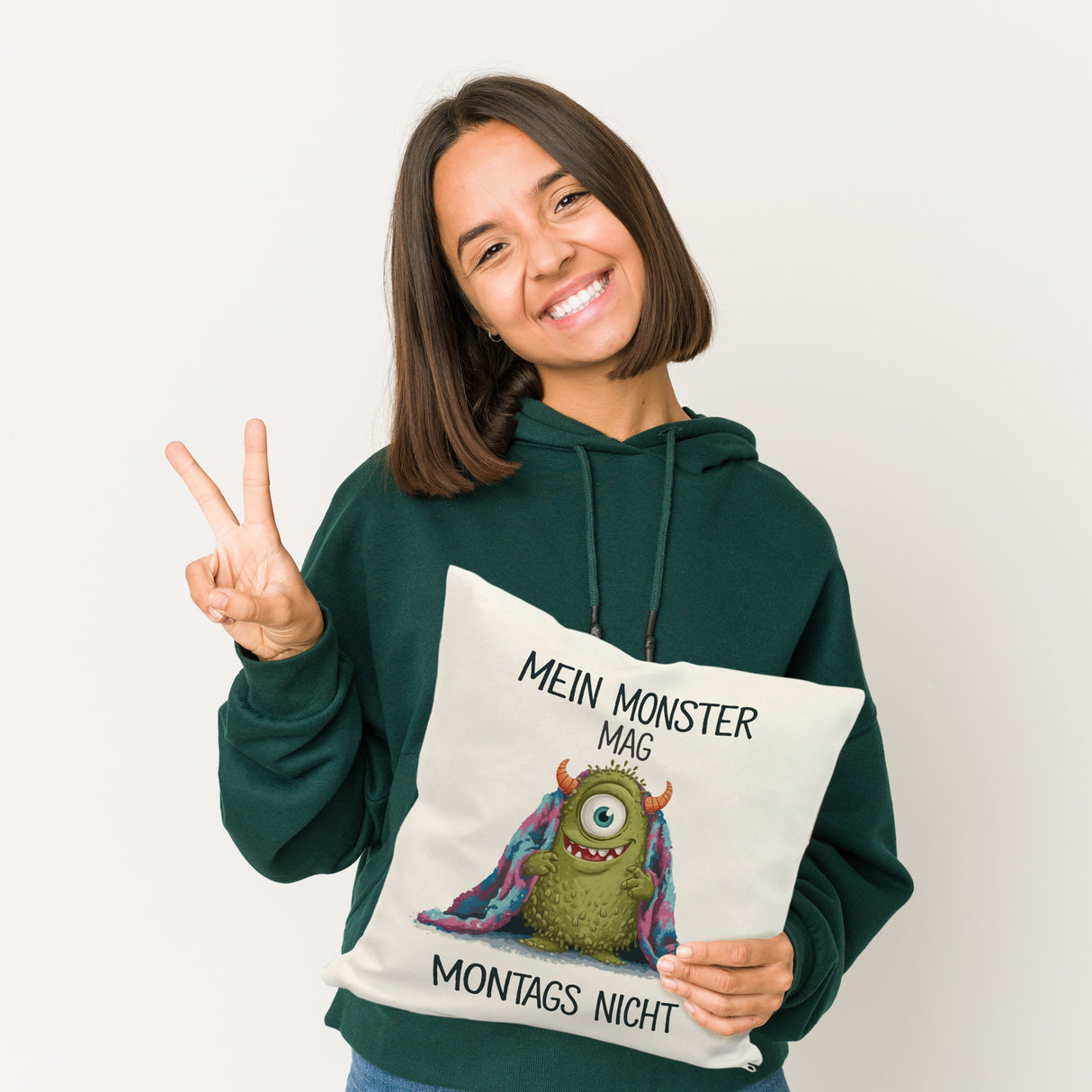 Grünes Monster mit Decke Montagsmuffel Kissen