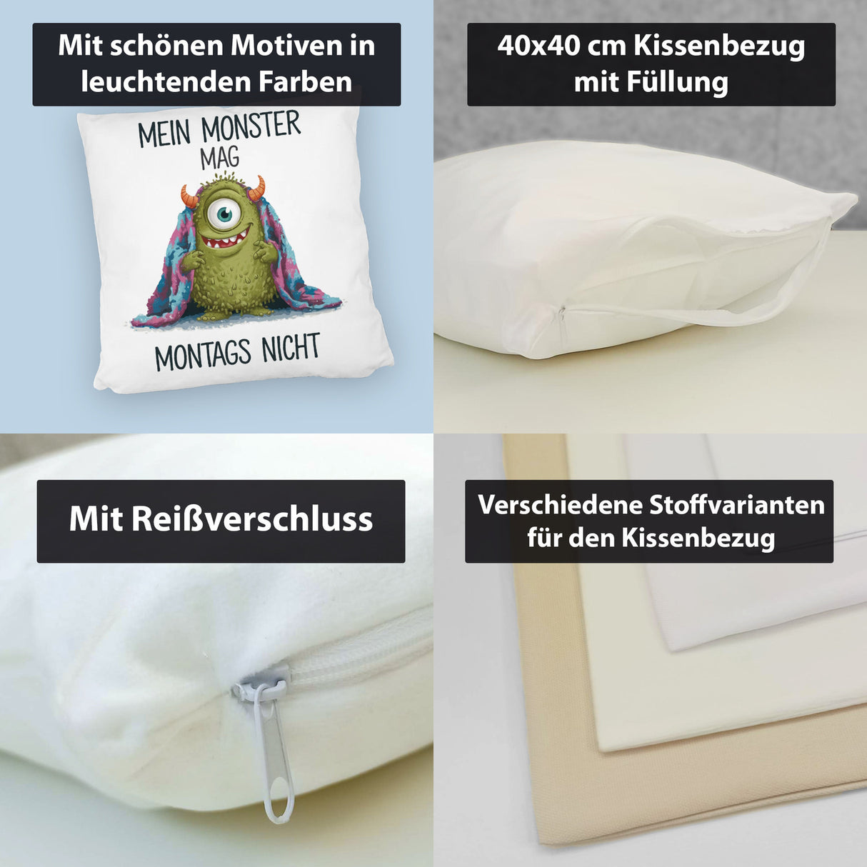Grünes Monster mit Decke Montagsmuffel Kissen