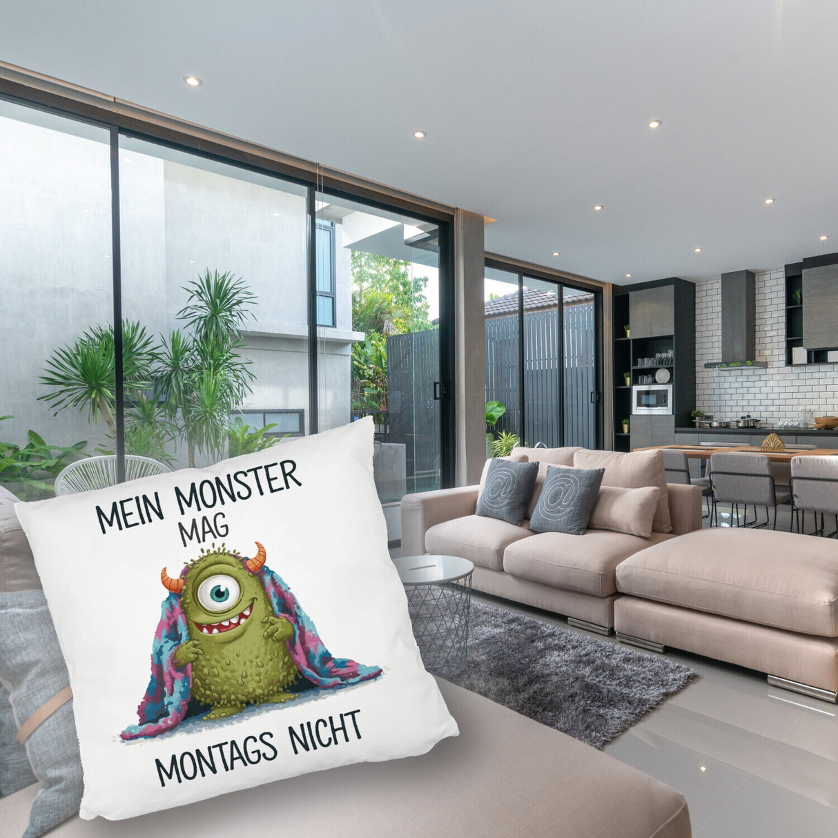 Grünes Monster mit Decke Montagsmuffel Kissen