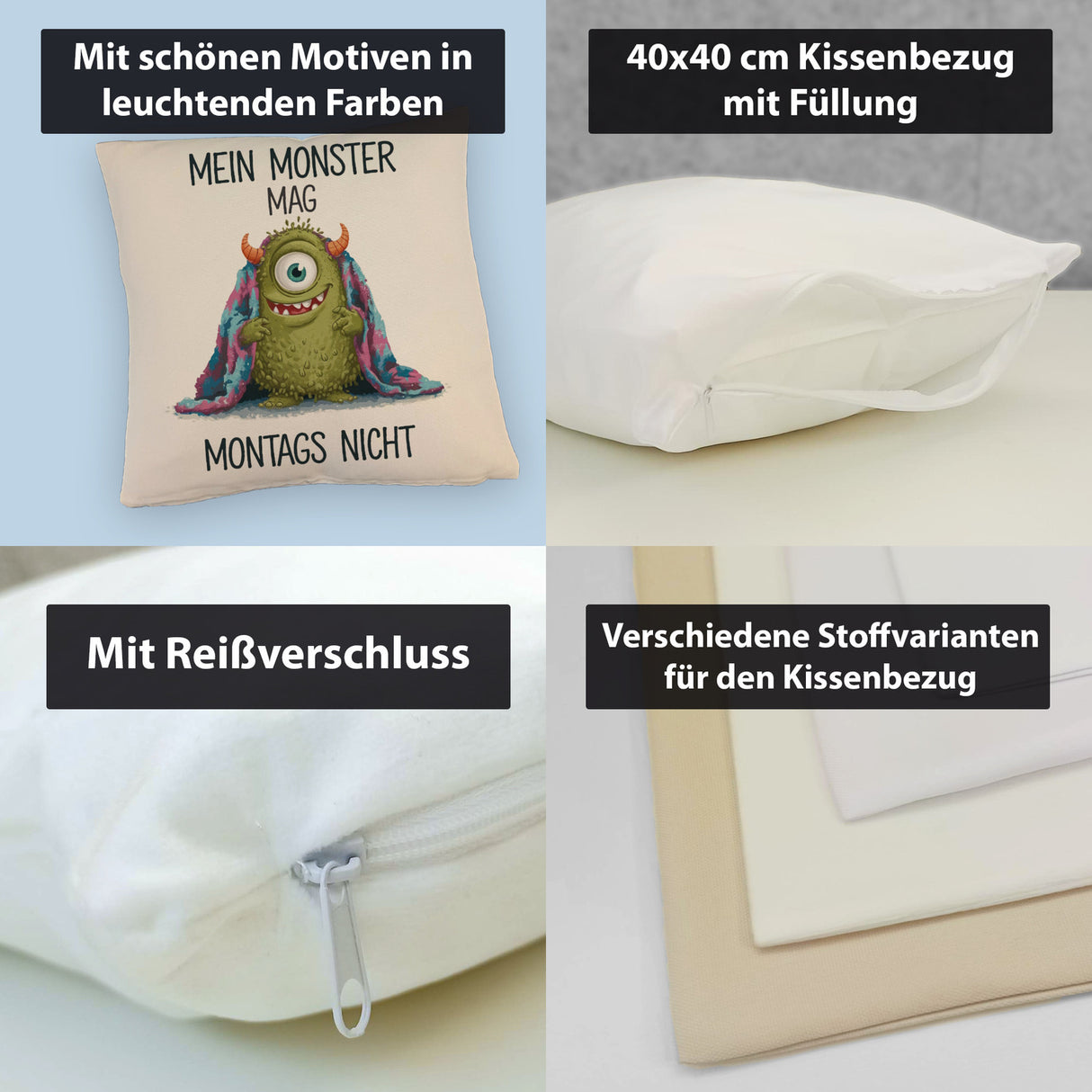 Grünes Monster mit Decke Montagsmuffel Kissen