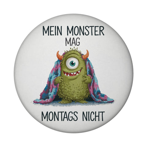 Grünes Monster mit Decke Montagsmuffel Magnet