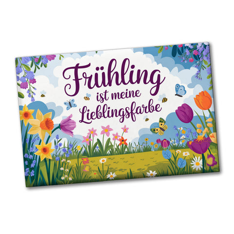Frühlingswiese Souvenir Souvenir Magnet - Frühling ist meine Lieblingsfarbe
