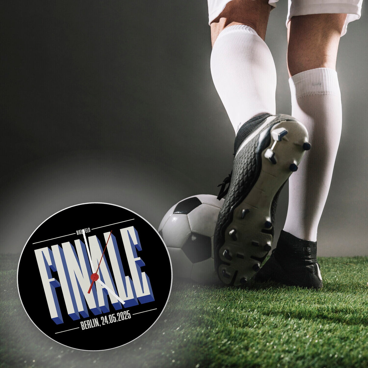 FINALE 2025 Bielefeld Wanduhr für das Pokalfinale in Berlin