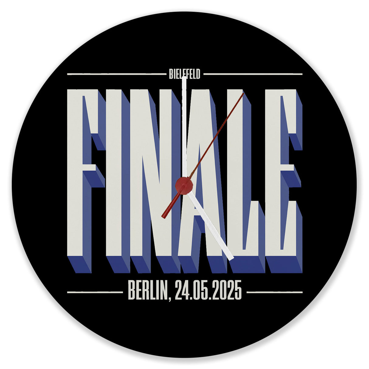 FINALE 2025 Bielefeld Wanduhr für das Pokalfinale in Berlin
