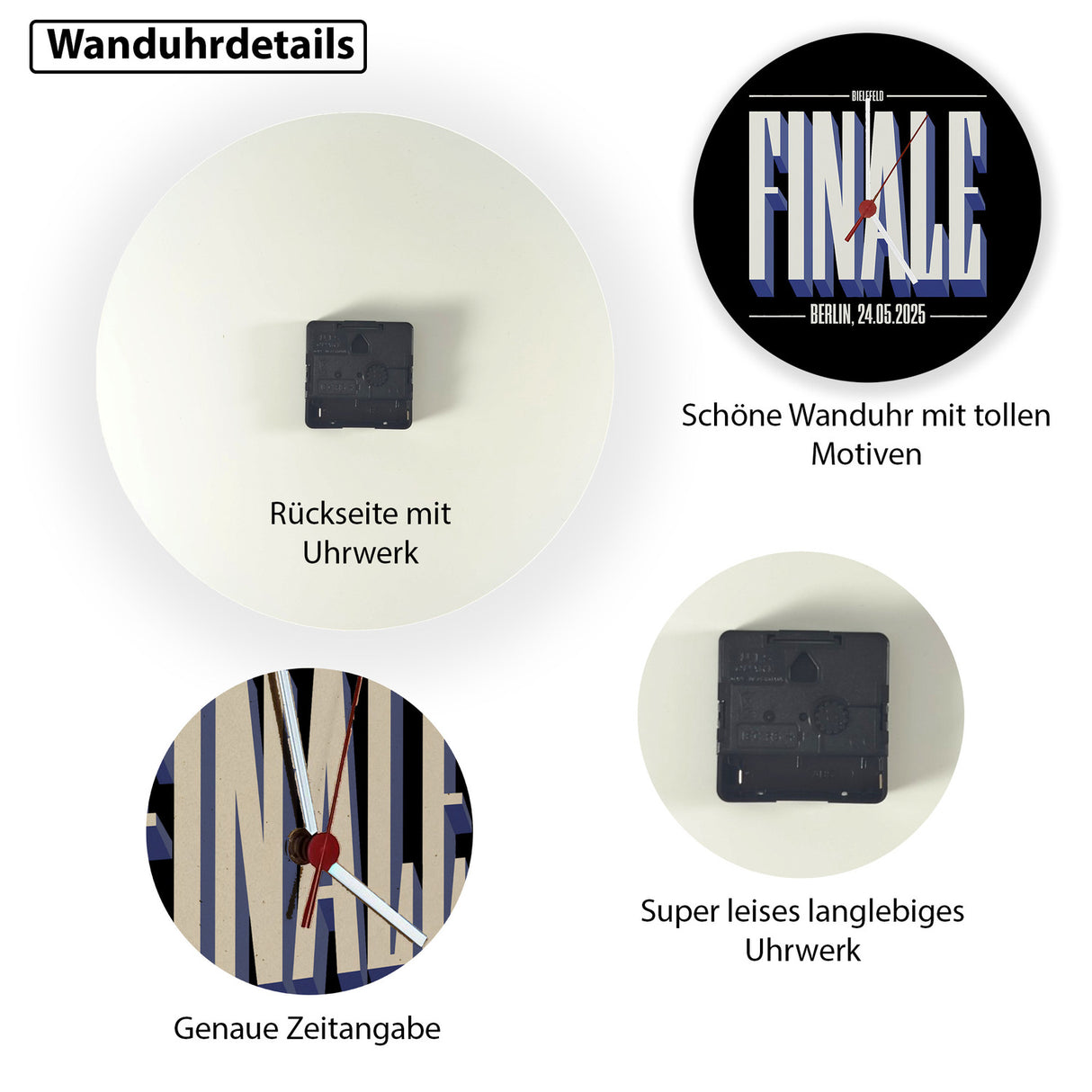 FINALE 2025 Bielefeld Wanduhr für das Pokalfinale in Berlin