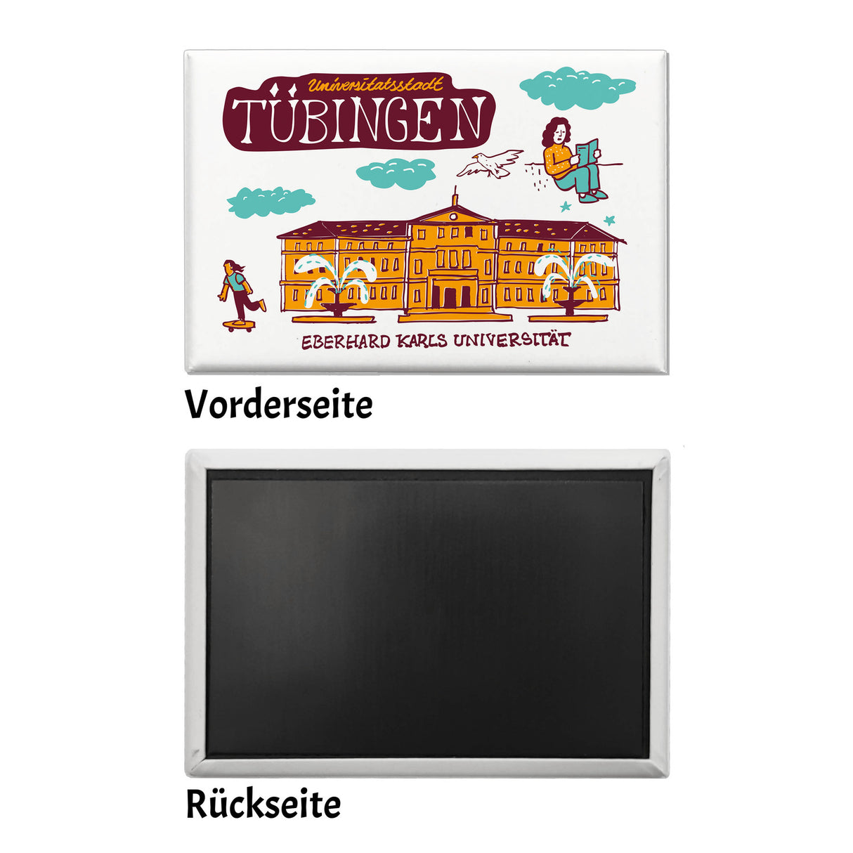 Tübingen Wimmelgrafik Souvenier Souvenir Magnet Karls-Universität