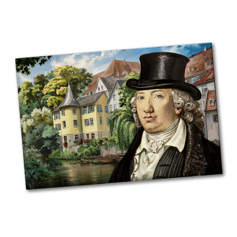 Hölderlin Tübingen Porträt Souvenir Souvenir Magnet mit Hölderlin Turm