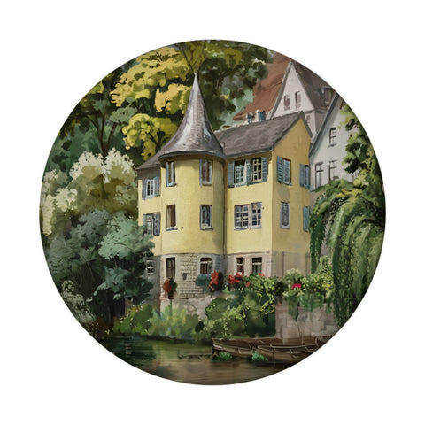 Hölderlin Tübingen Turm Aquarell Magnet für Kunstliebhaber