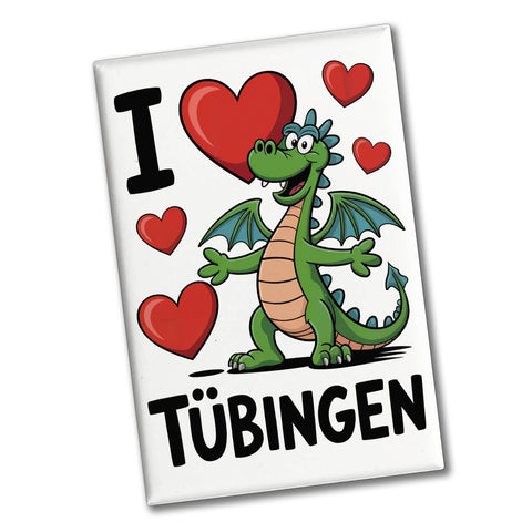 I love Tübingen grüner Drache Souvenir Souvenir Magnet
