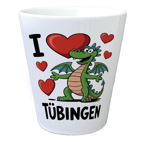 I love Tübingen grüner Drache Blumentopf