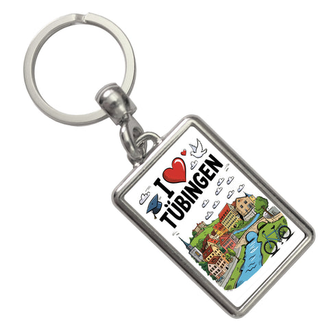 I love Tübingen Schlüsselanhänger mit Sehenswürdigkeiten