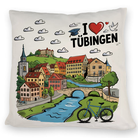 I love Tübingen Kissen mit Sehenswürdigkeiten