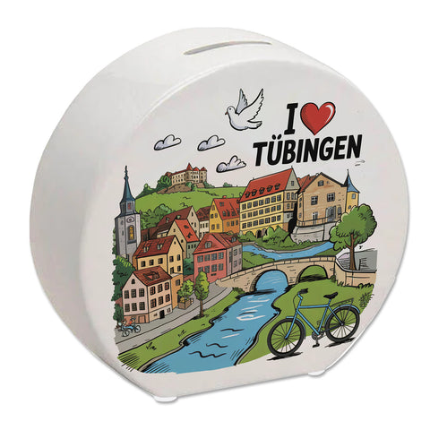 I love Tübingen Spardose mit Sehenswürdigkeiten