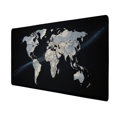 Weltkarte Sternenhimmel Schreibtischunterlage 69x31cm XXL Mauspad für Geographiefans