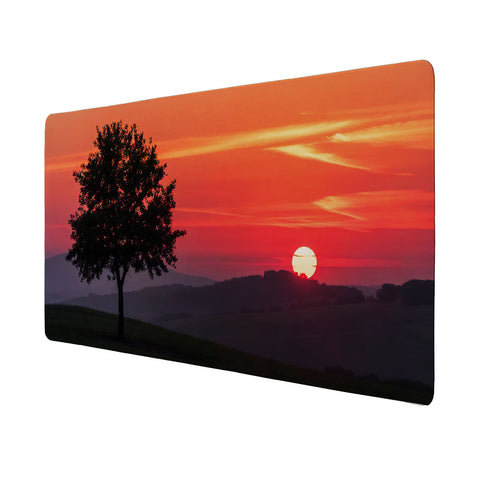 Sonnenuntergang Schreibtischunterlage 69x31cm XXL Mauspad mit Baum