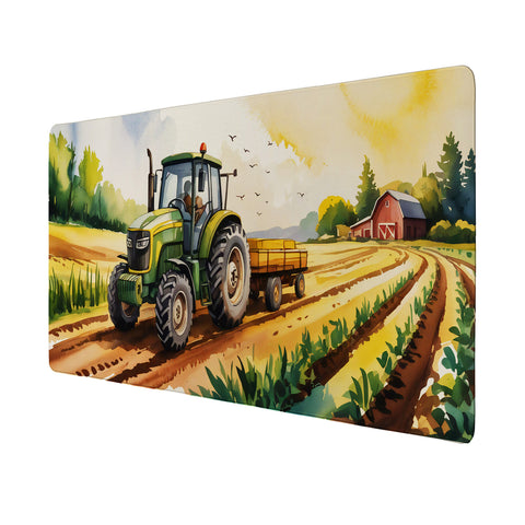 Traktor auf Feld Schreibtischunterlage 69x31cm XXL Mauspad für Jungen