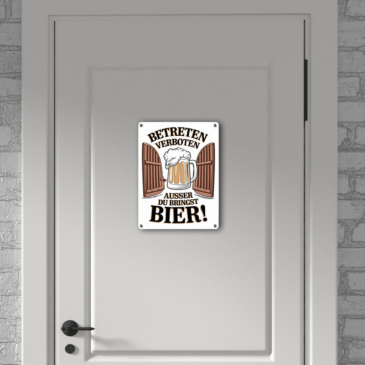 Betreten verboten – außer du bringst Bier! Metallschild in 15x20 cm