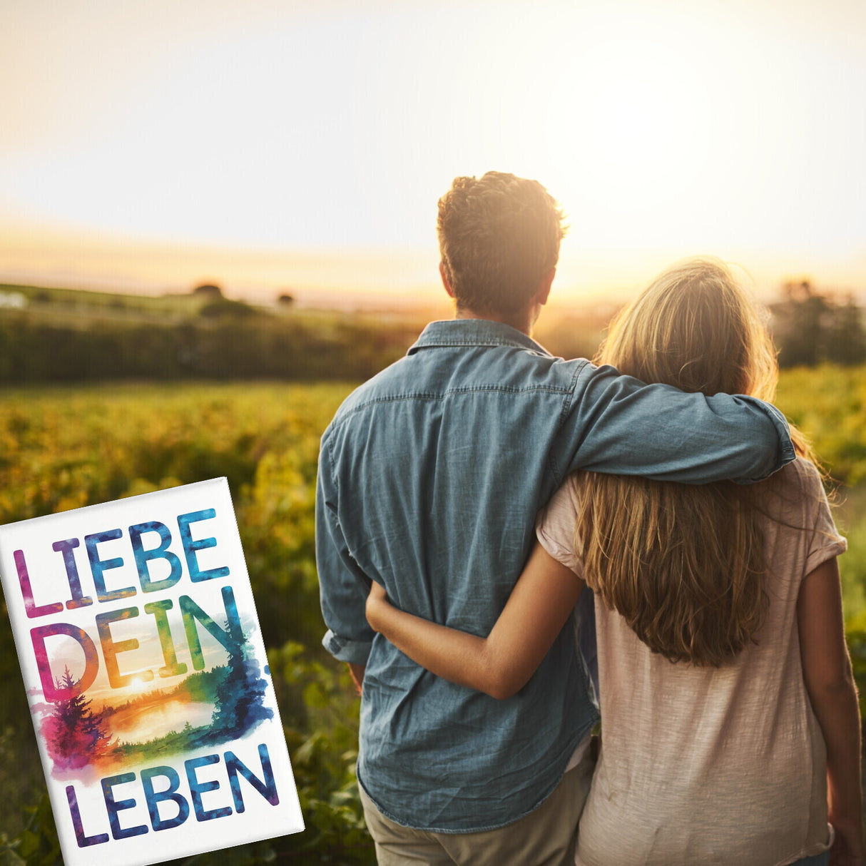 Liebe dein Leben Souvenir Souvenir Magnet Aquarell Design