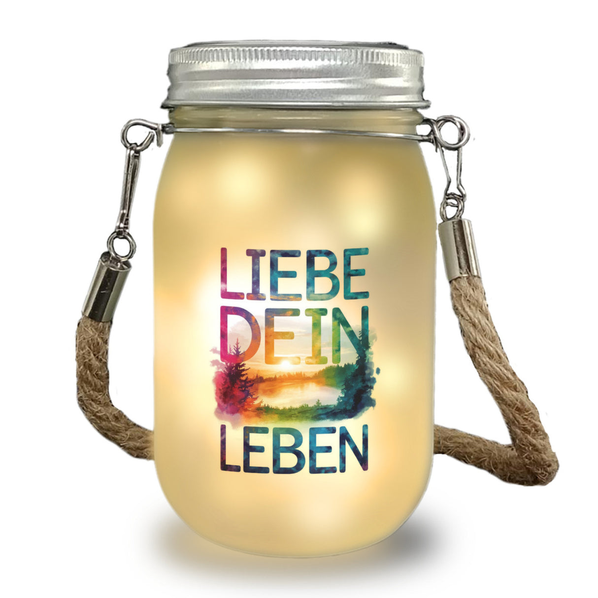 Liebe dein Leben Solarlicht Aquarell Design