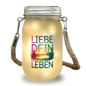 Liebe dein Leben Solarlicht Aquarell Design