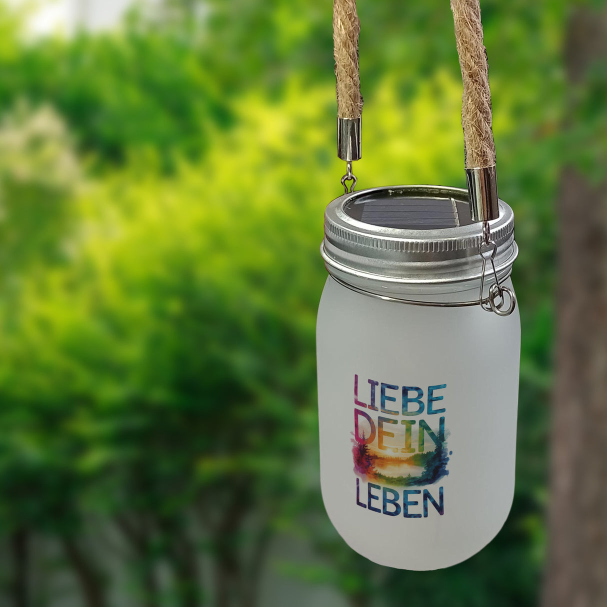 Liebe dein Leben Solarlicht Aquarell Design