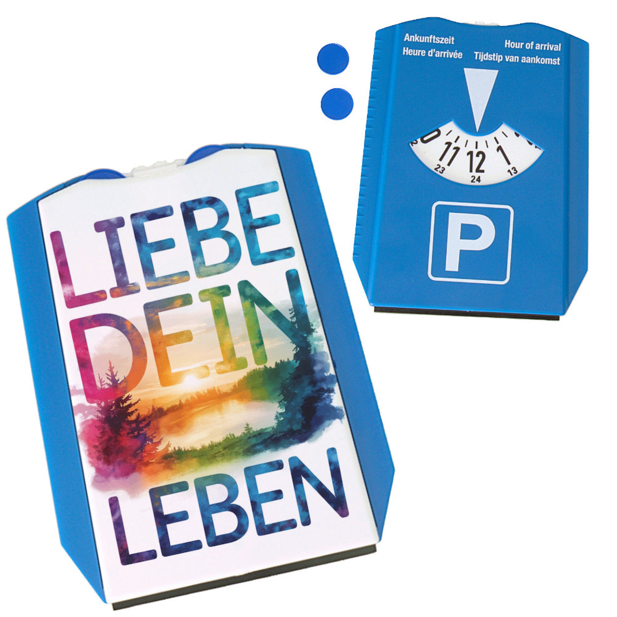 Liebe dein Leben Parkscheibe Aquarell Design