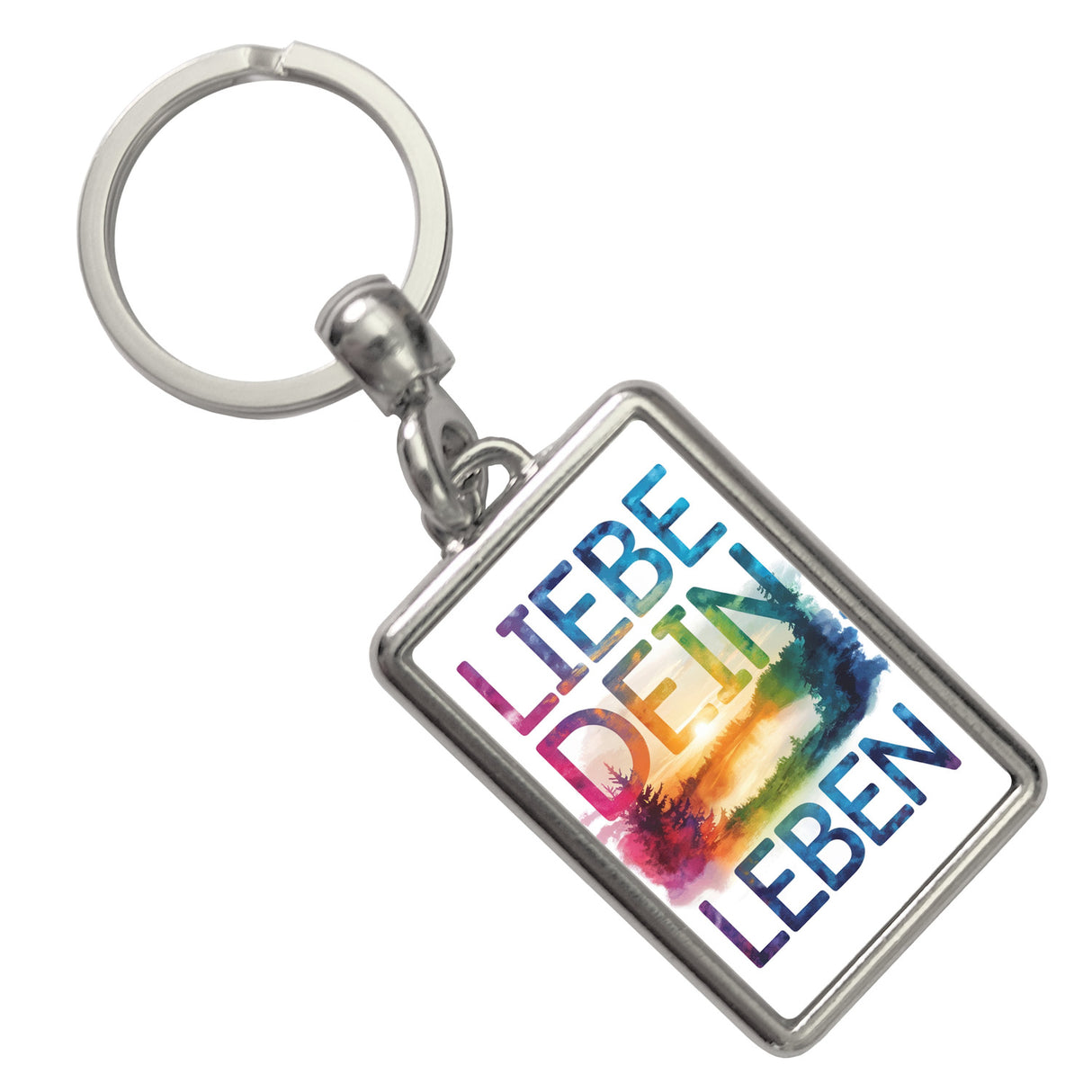 Liebe dein Leben Schlüsselanhänger Aquarell Design