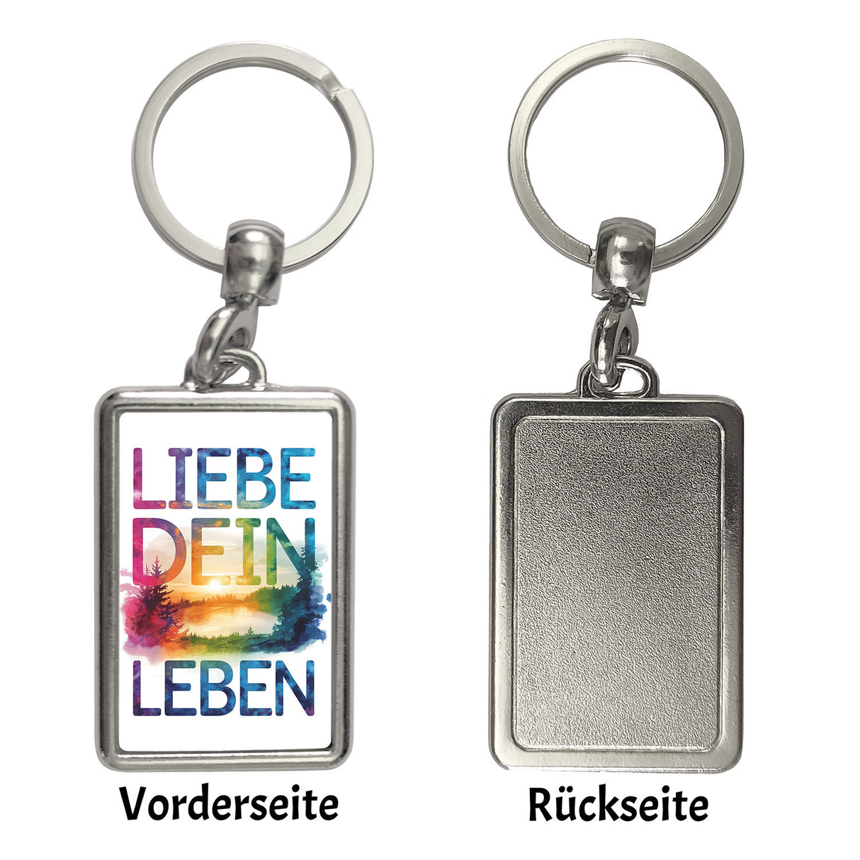 Liebe dein Leben Schlüsselanhänger Aquarell Design