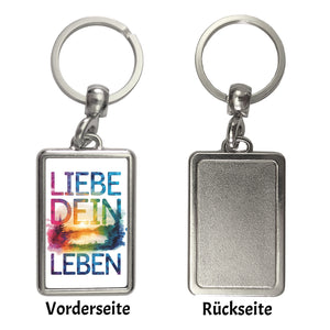 Liebe dein Leben Schlüsselanhänger Aquarell Design