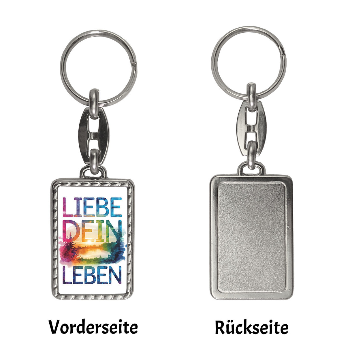 Liebe dein Leben Schlüsselanhänger Aquarell Design