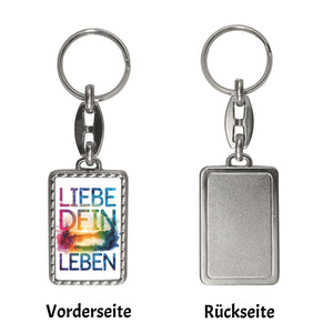 Liebe dein Leben Schlüsselanhänger Aquarell Design
