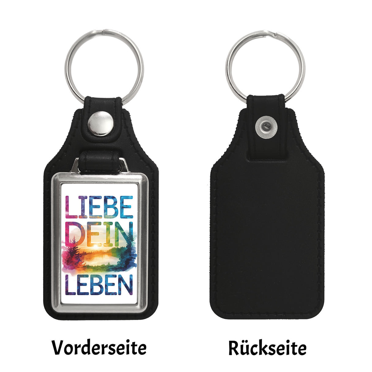 Liebe dein Leben Schlüsselanhänger Aquarell Design
