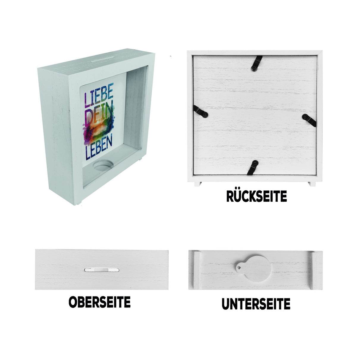 Liebe dein Leben Spardose Aquarell Design