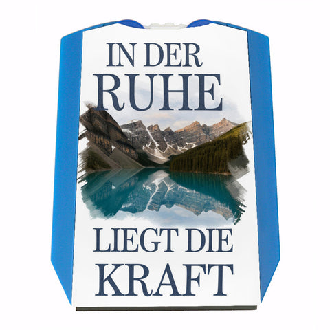 Ruhe ist Kraft Parkscheibe See und Berglandschlaft