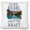 Ruhe ist Kraft Kissen See und Berglandschlaft