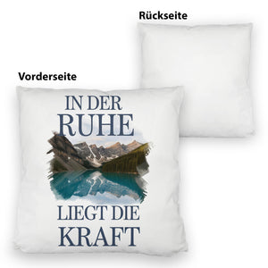 Ruhe ist Kraft Kissen See und Berglandschlaft