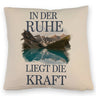 Ruhe ist Kraft Kissen See und Berglandschlaft