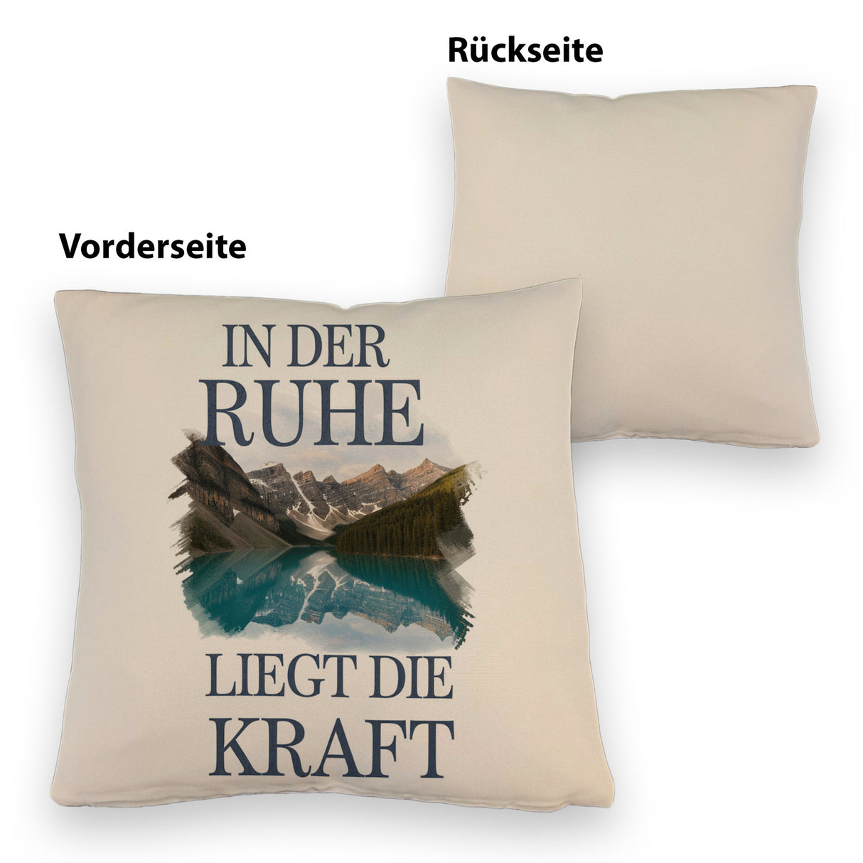 Ruhe ist Kraft Kissen See und Berglandschlaft