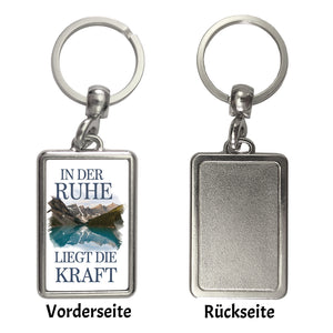 Ruhe ist Kraft Schlüsselanhänger See und Berglandschlaft