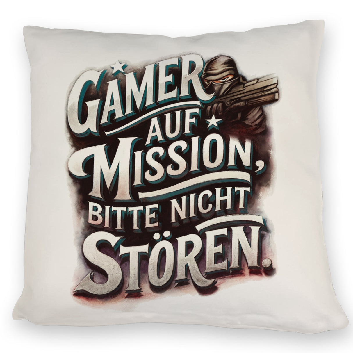 Gamer auf Mission Kissen Bitte nicht stören