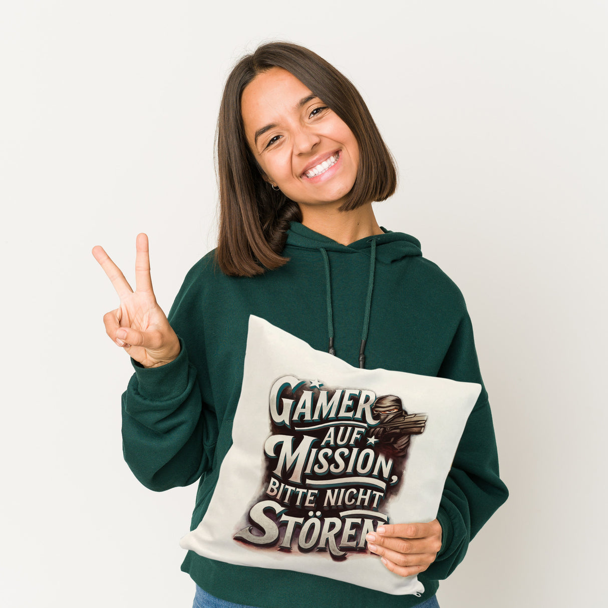 Gamer auf Mission Kissen Bitte nicht stören