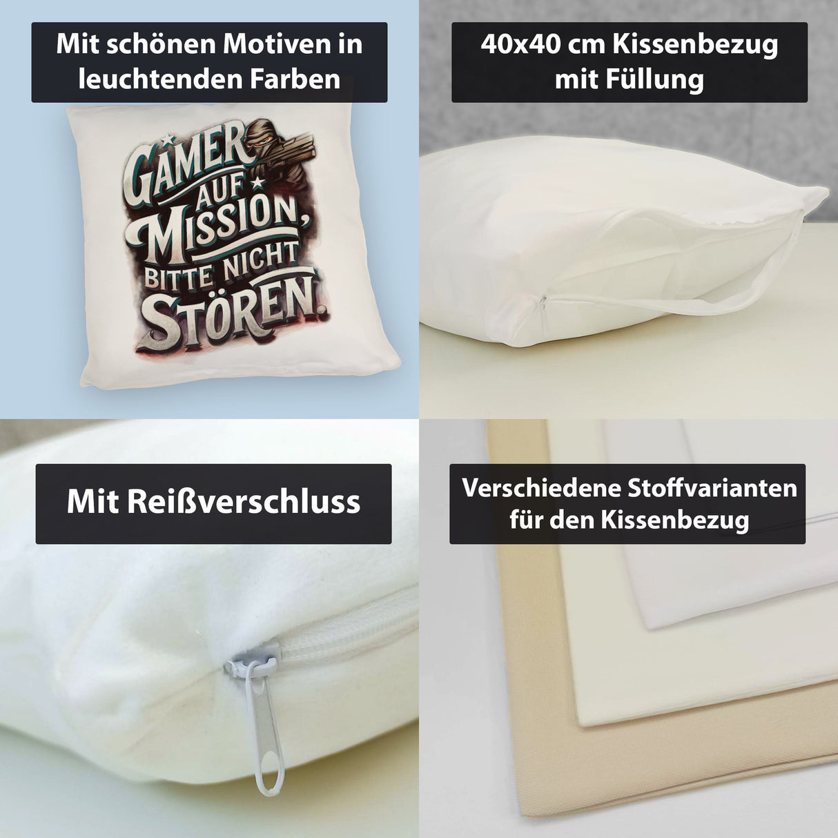 Gamer auf Mission Kissen Bitte nicht stören