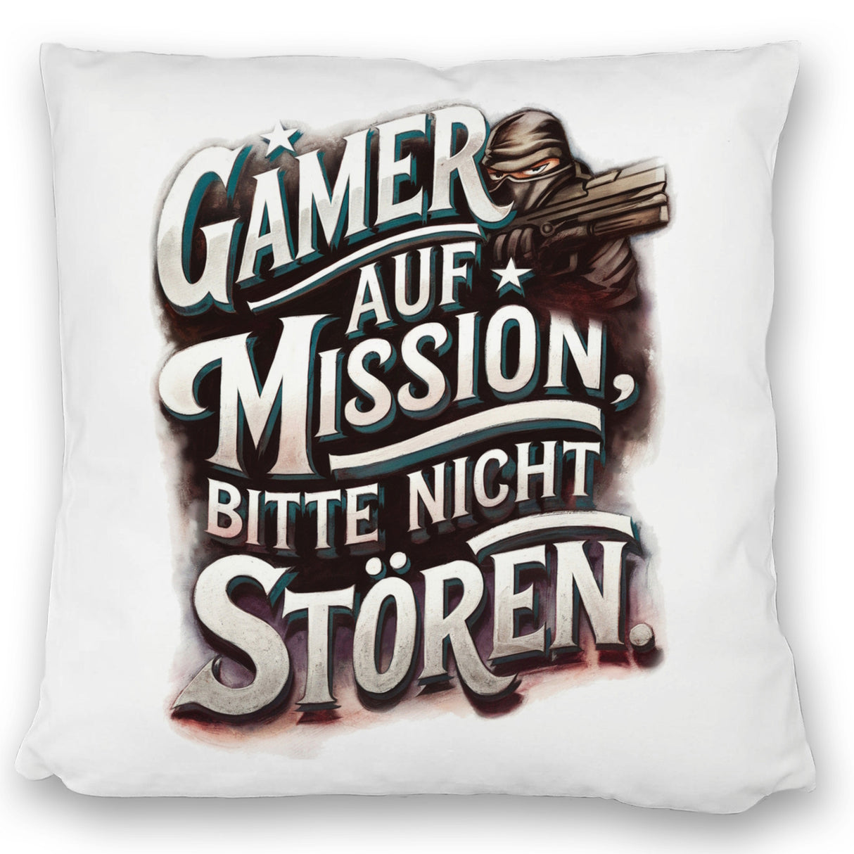Gamer auf Mission Kissen Bitte nicht stören