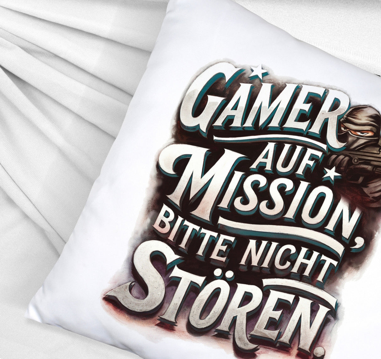 Gamer auf Mission Kissen Bitte nicht stören